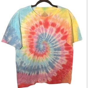Tye Dye Multi-Color Teeshirt Womens NWT Blue, Red, Purple, Green, and Yellow
